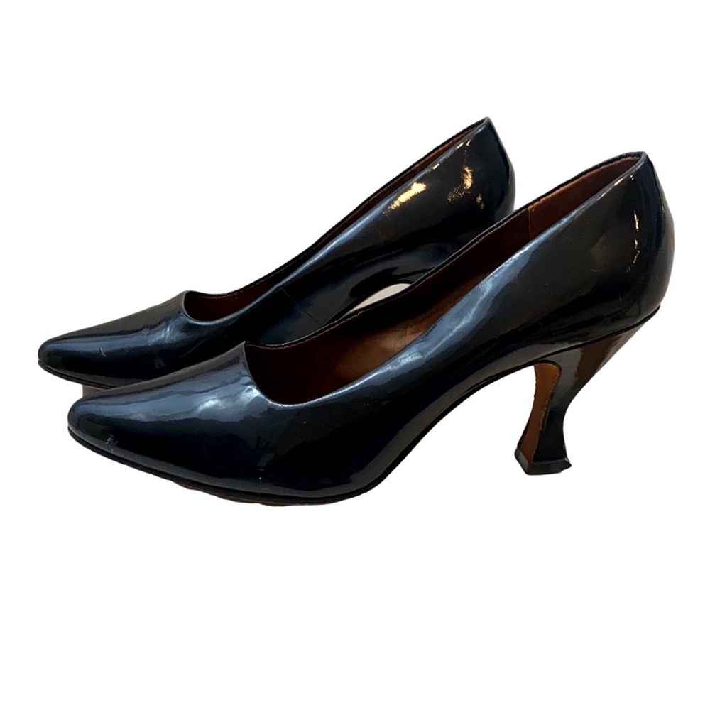 Ana Marino Leather Patent Black Heels size 6.5